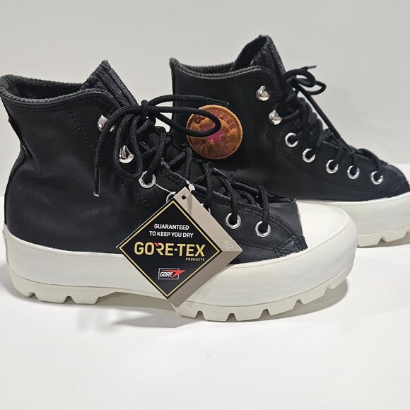 Converse Chuck Taylor Gore-Tex Lugged Leather Boots Black Women’s 7.5 NWT - Picture 2 of 12